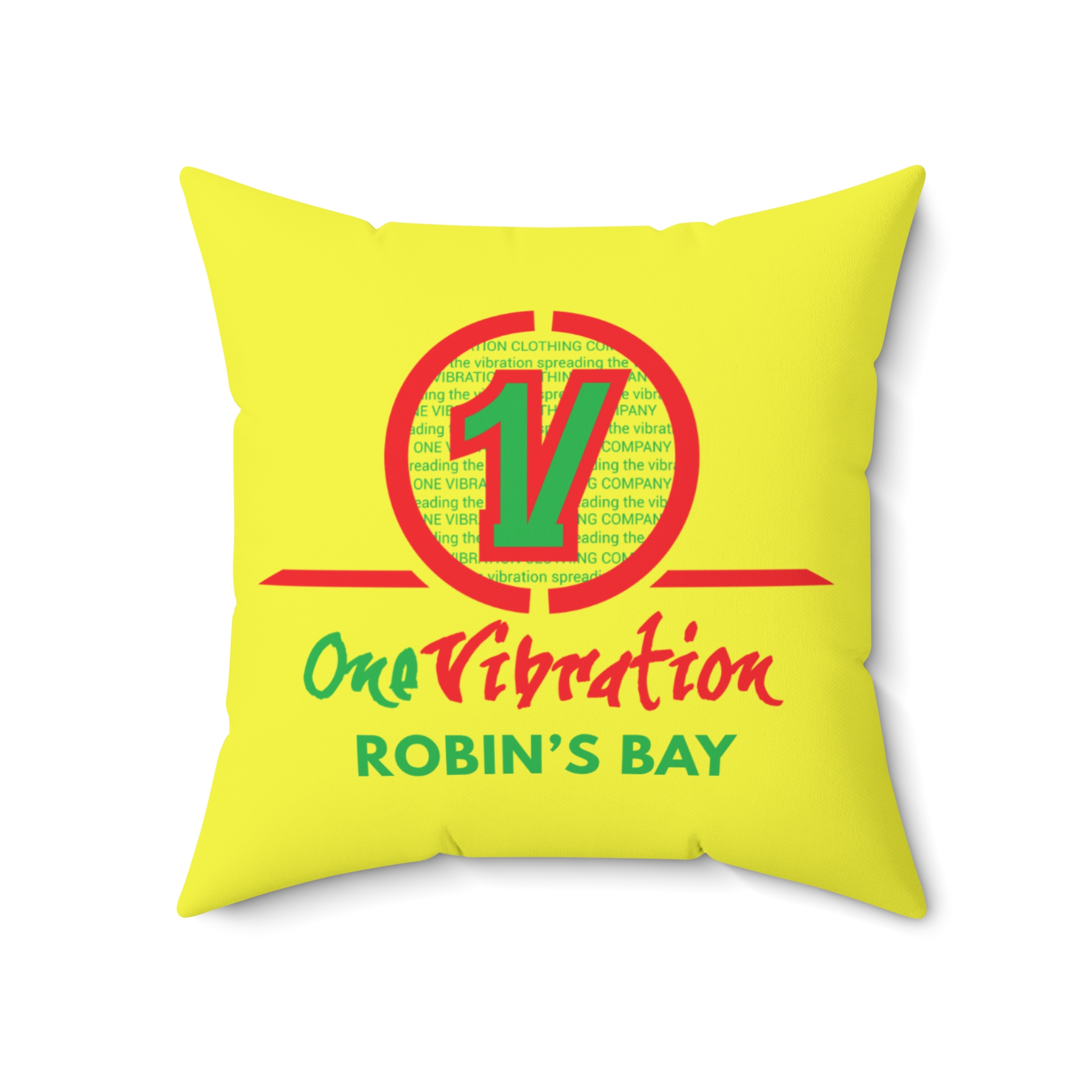 one vibration robin’s bay decorative pillow — reggae inspired logo throw pillow one vibration robin’s bay decorative pillow — reggae inspired logo throw pillow