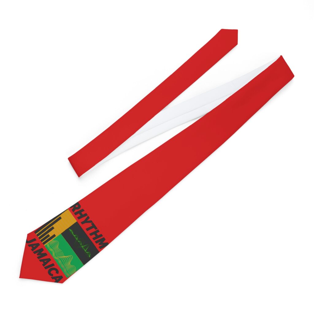 jamaica rhythm red necktie — reggae flag inspired men’s tie