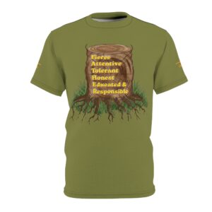 Home father t‑shirt — "fierce, attentive, tolerant, honest, educated & responsible" inspirational tee