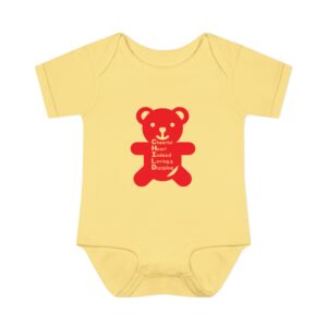 baby bodysuit — red teddy 'child graphic' infant onesie