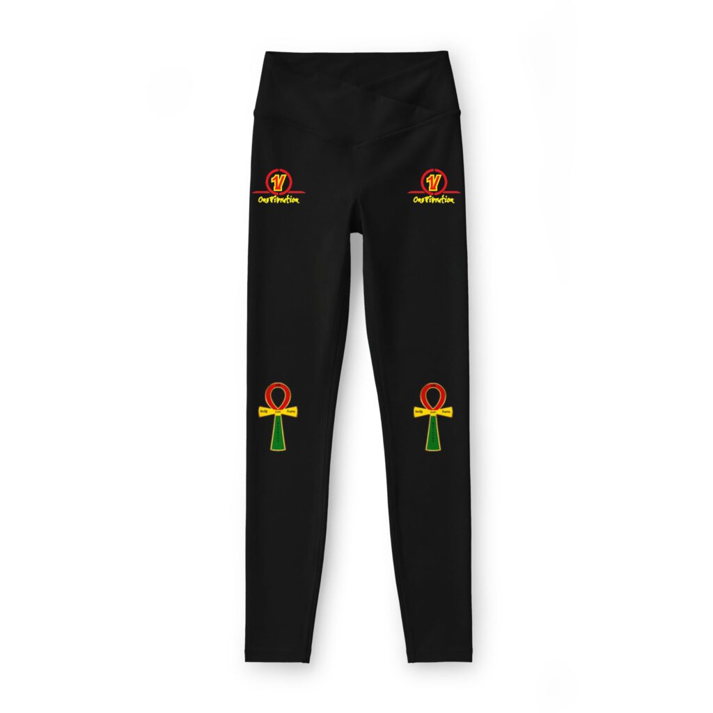ankh & lotus women’s luxe leggings — egyptian symbol yoga leggings