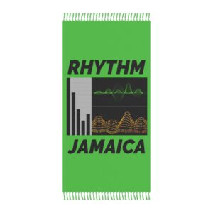 rhythm jamaica beach towel — boho reggae graphic beach cloth