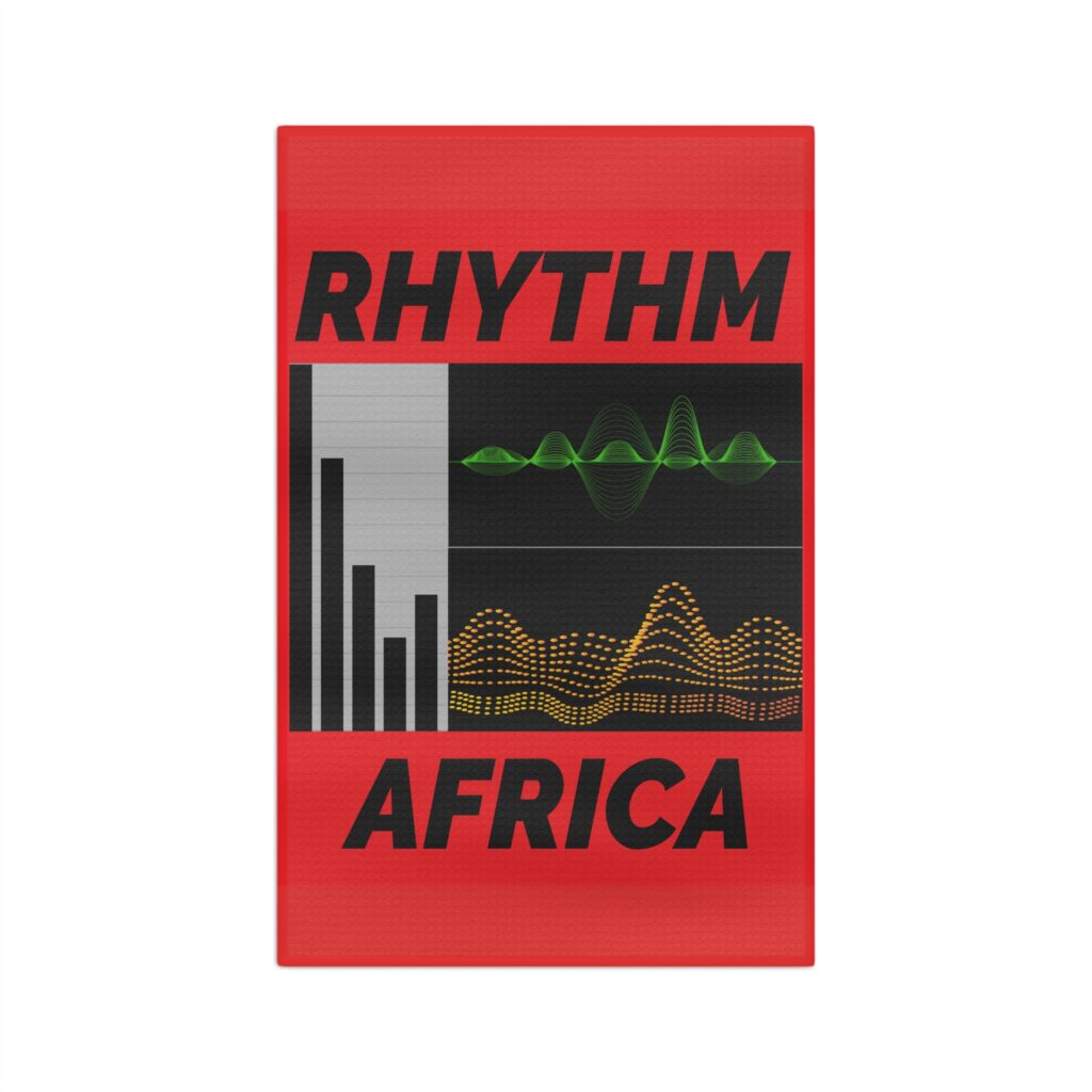 rhythm africa microfiber tea towel — afrobeat soundwave kitchen towel