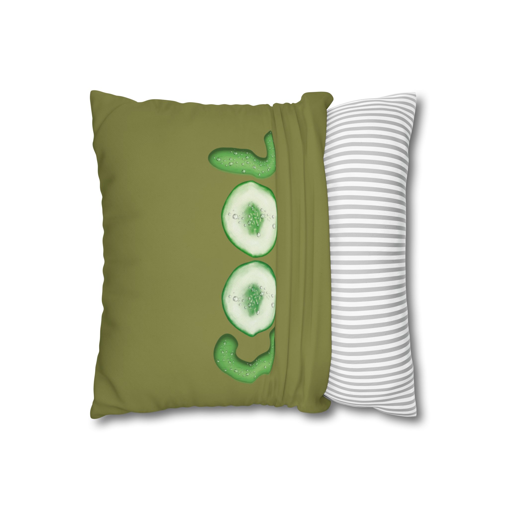 cool cucumber pillowcase — green square decorative throw pillow cover cool cucumber pillowcase — green square decorative throw pillow cover