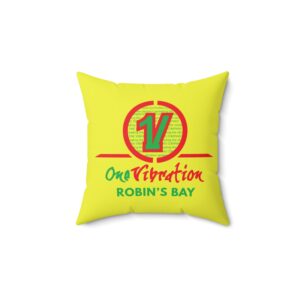 one vibration robin’s bay decorative pillow — reggae inspired logo throw pillow