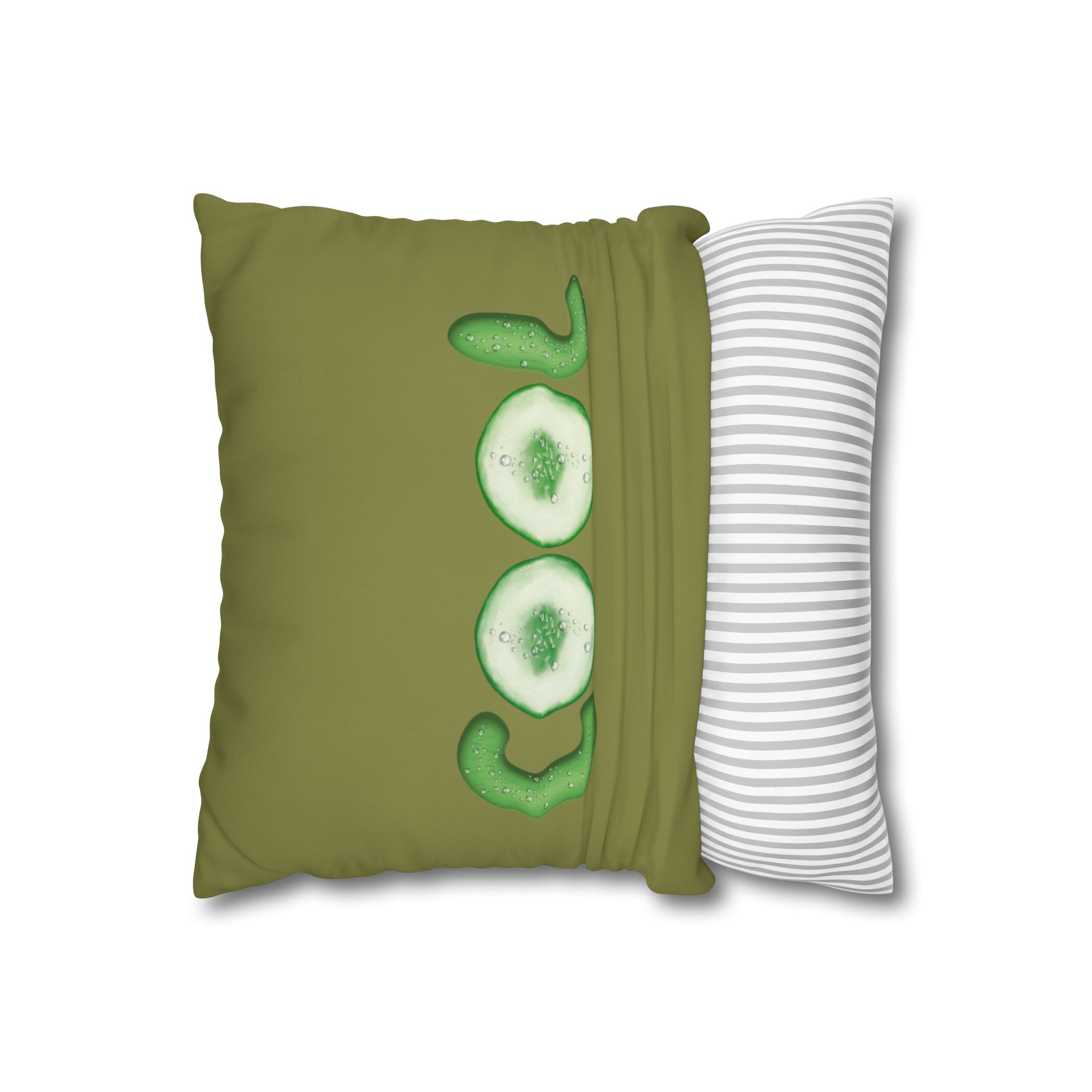 cool cucumber pillowcase — green square decorative throw pillow cover cool cucumber pillowcase — green square decorative throw pillow cover