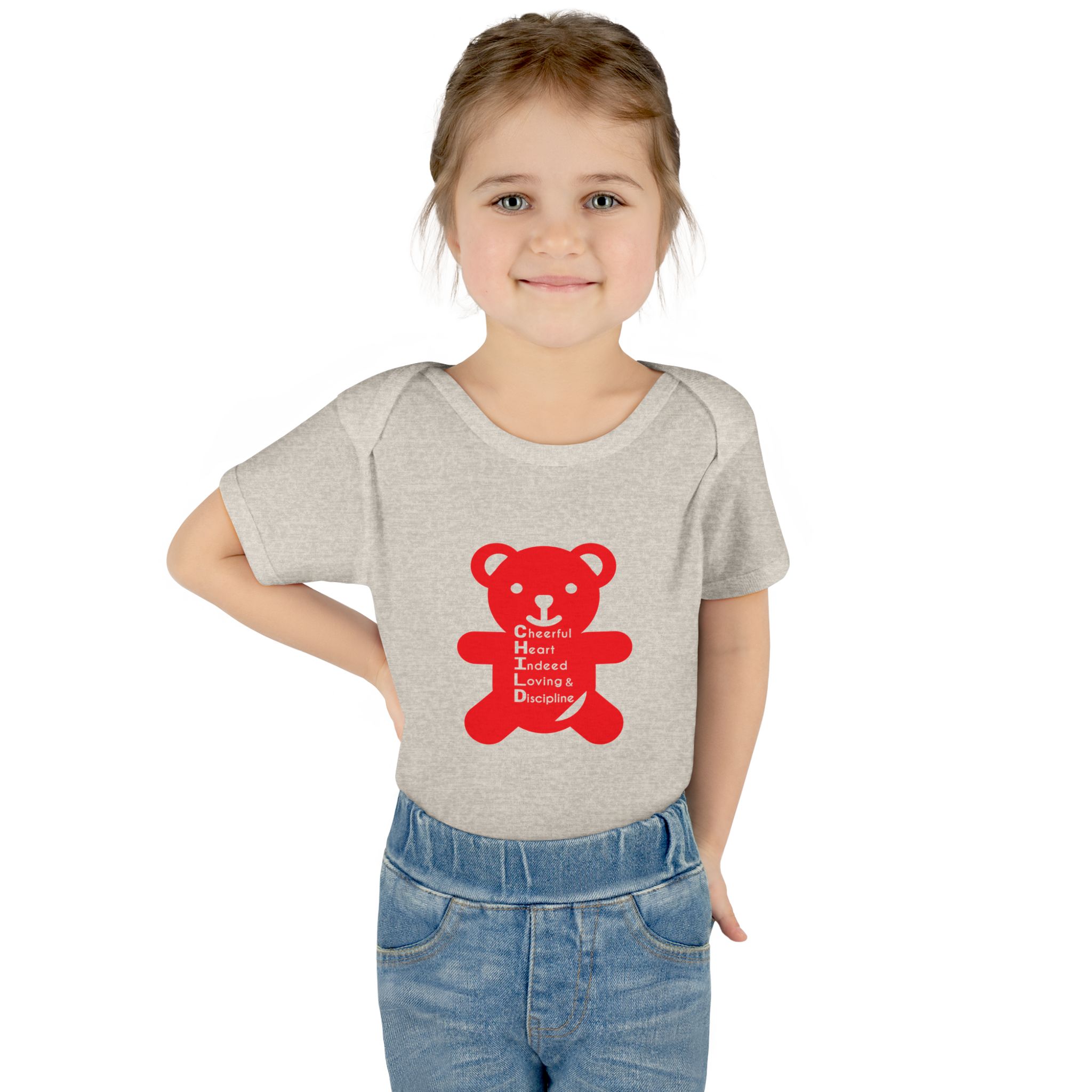baby bodysuit — red teddy 'child graphic' infant onesie baby bodysuit — red teddy 'child graphic' infant onesie