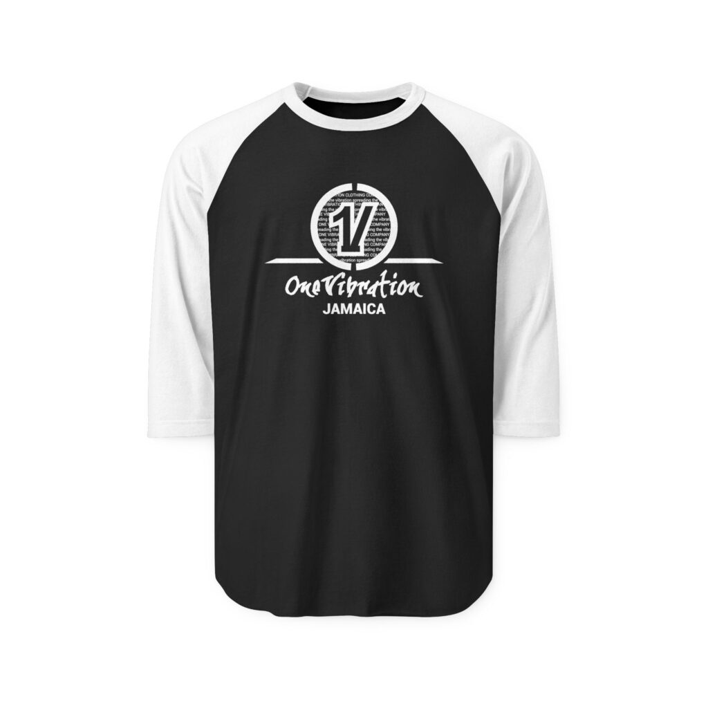 one vibration jamaica raglan shirt — retro baseball tee