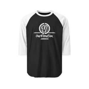 one vibration jamaica raglan shirt — retro baseball tee