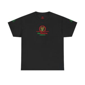 our vibration jamaica tee — rasta inspired black graphic t shirt