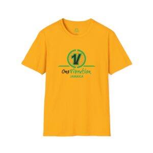 one vibration jamaica t shirt — reggae inspired yellow tee