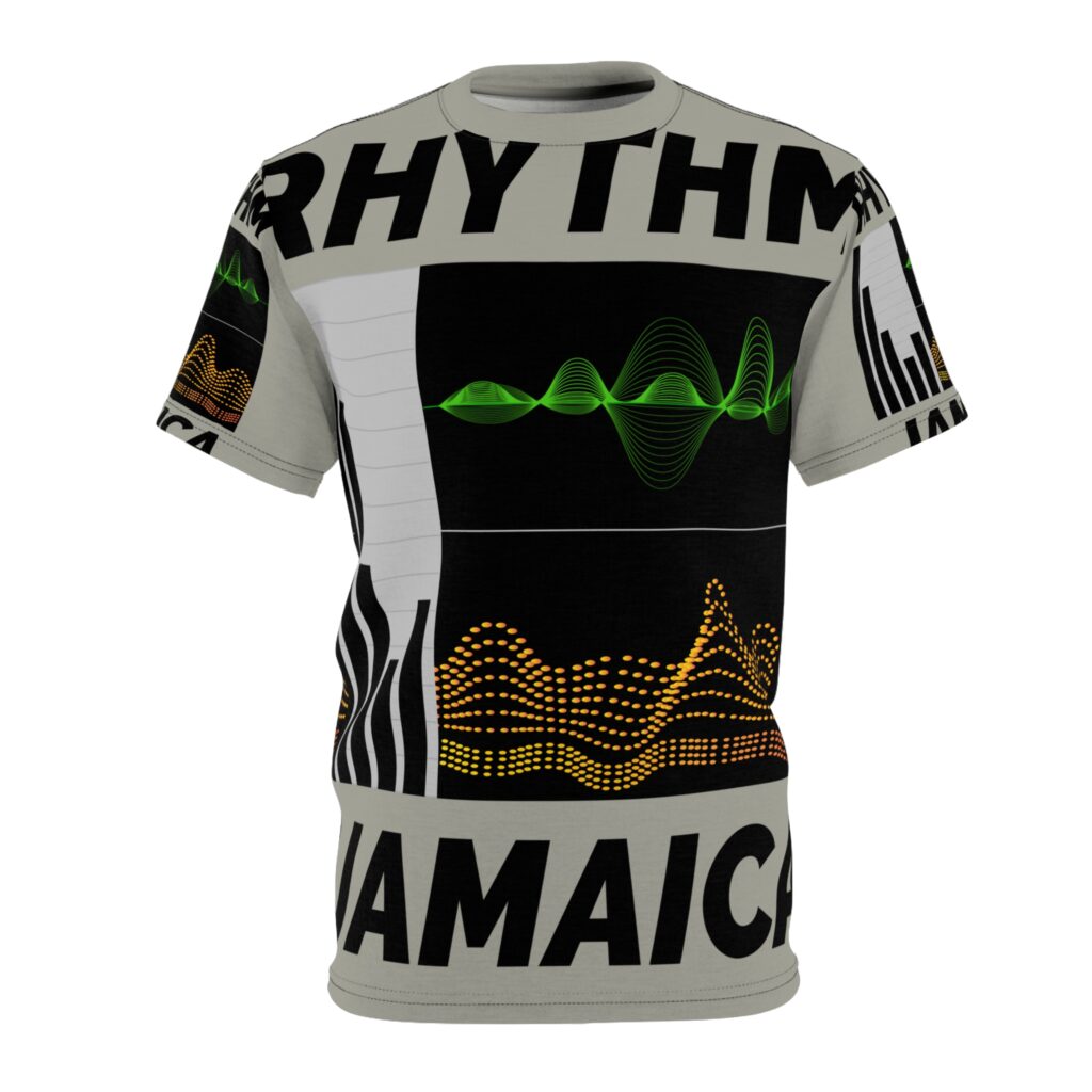 rhythm jamaica graphic tee — soundwave music all over print