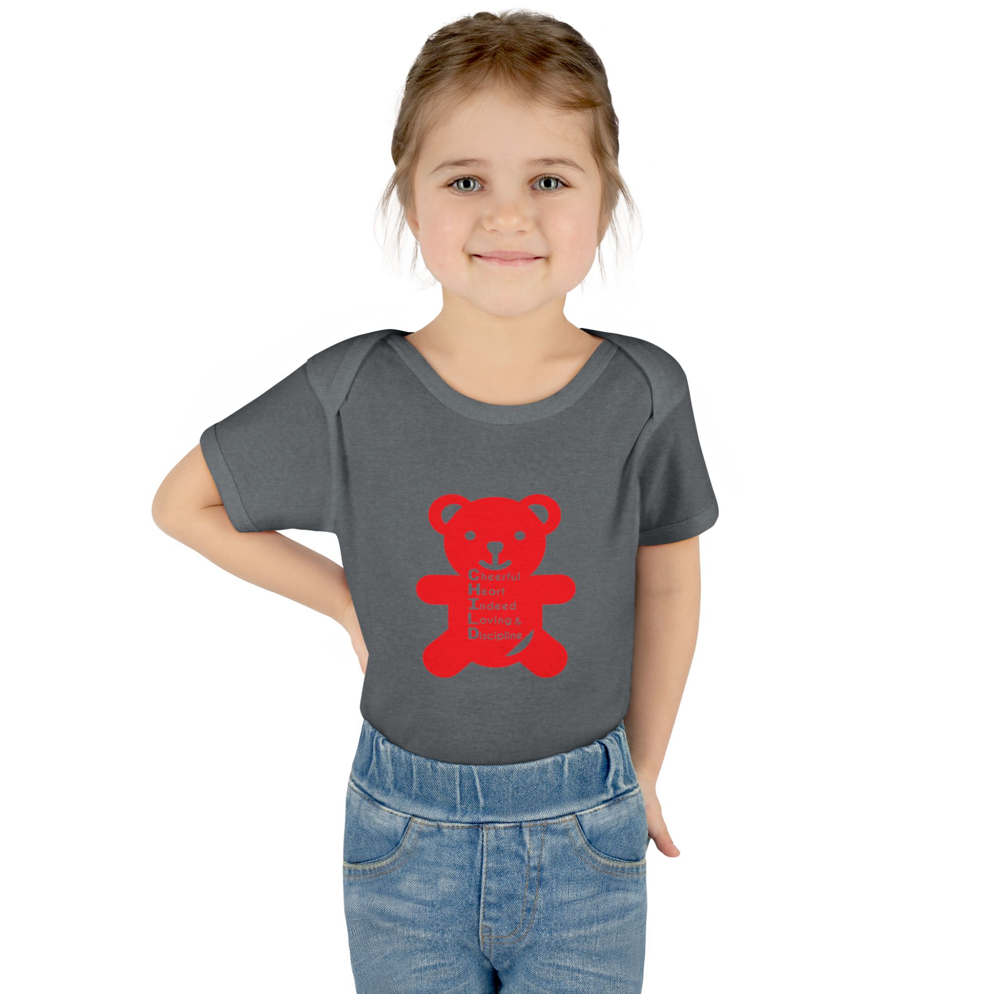 baby bodysuit — red teddy 'child graphic' infant onesie baby bodysuit — red teddy 'child graphic' infant onesie