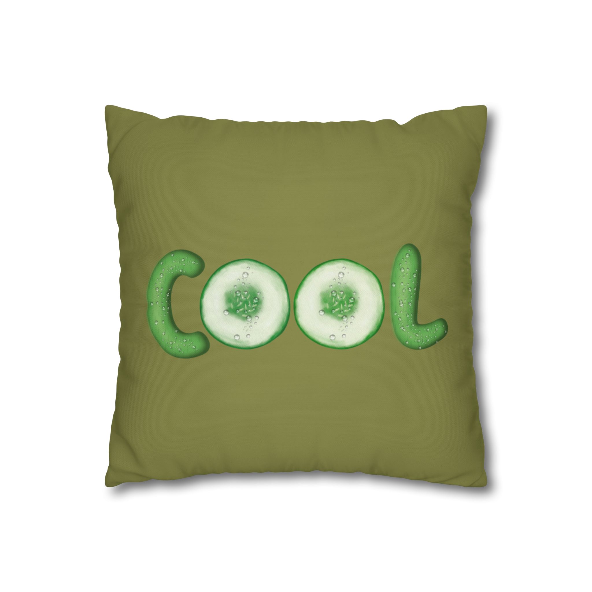cool cucumber pillowcase — green square decorative throw pillow cover cool cucumber pillowcase — green square decorative throw pillow cover