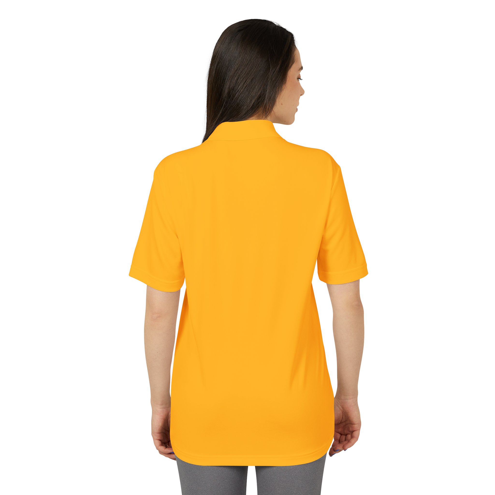 performance polo — high‑visibility orange with subtle white logo performance polo — high‑visibility orange with subtle white logo