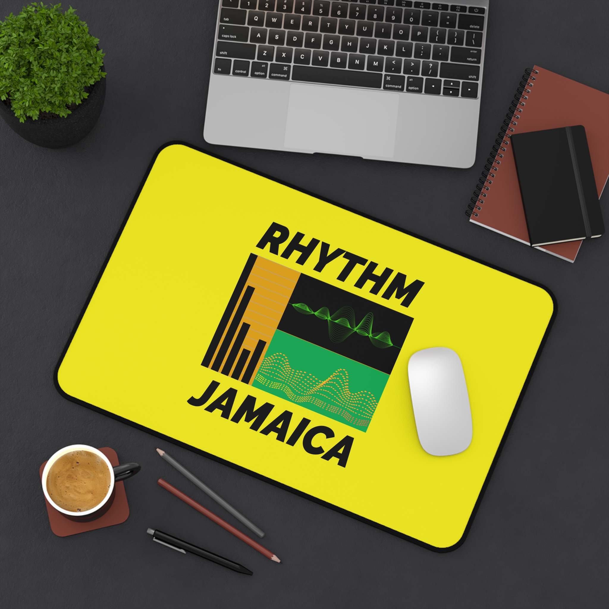 rhythm jamaica desk mat — reggae music equalizer / office mouse pad rhythm jamaica desk mat — reggae music equalizer / office mouse pad