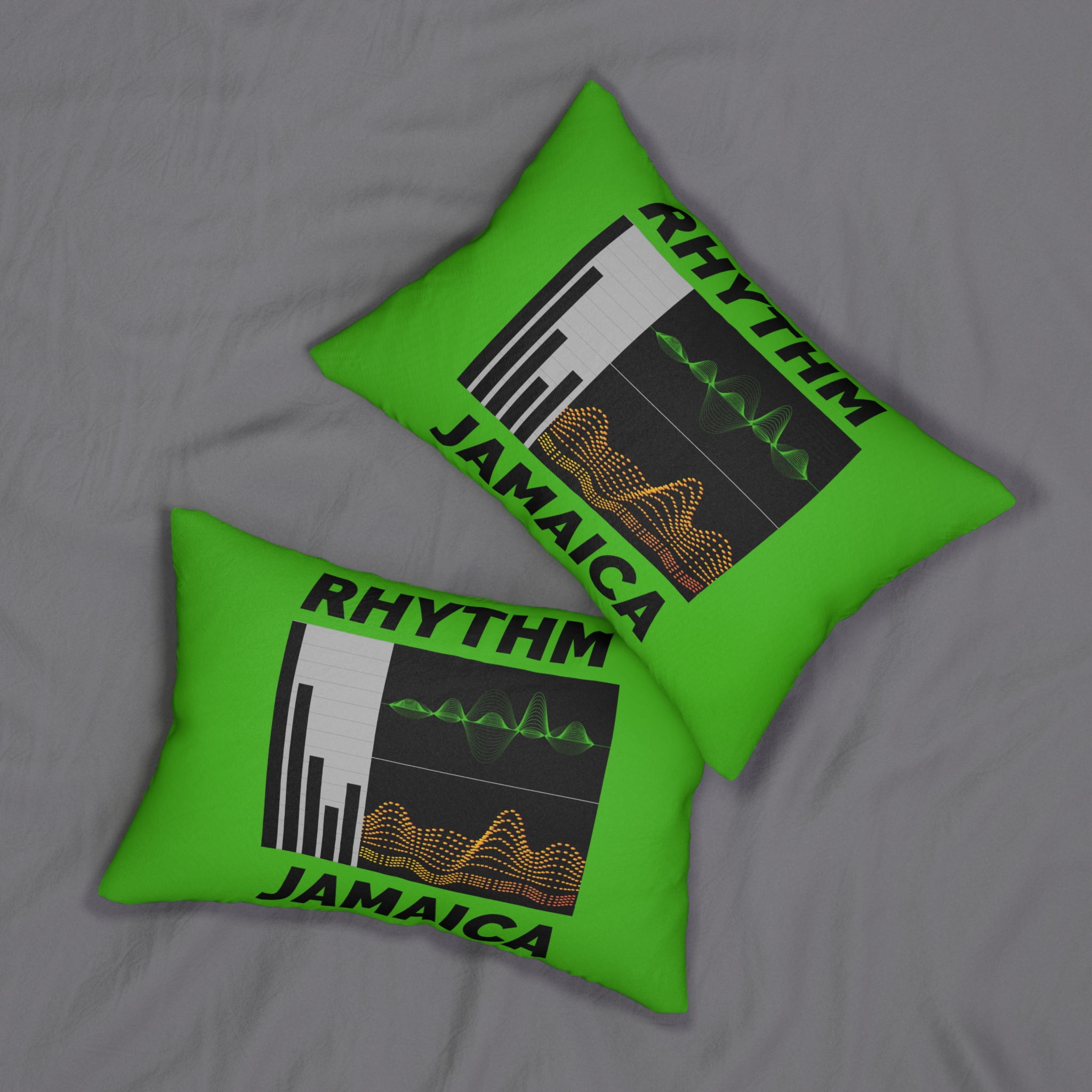rhythm jamaica lumbar pillow — reggae wave music graphic cushion rhythm jamaica lumbar pillow — reggae wave music graphic cushion