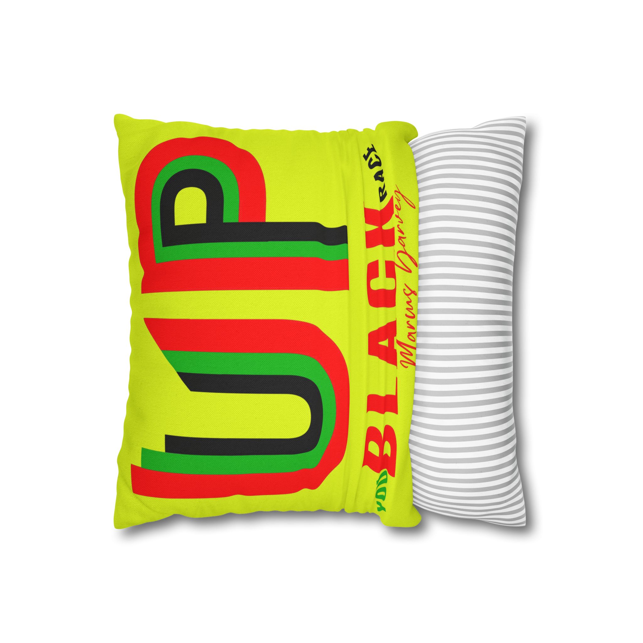 square pillow "up you black race" bold afrocentric accent pillow square pillow "up you black race" bold afrocentric accent pillow