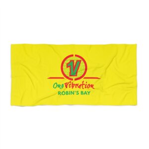 beach towel — one vibration robin's bay bright yellow beach towel