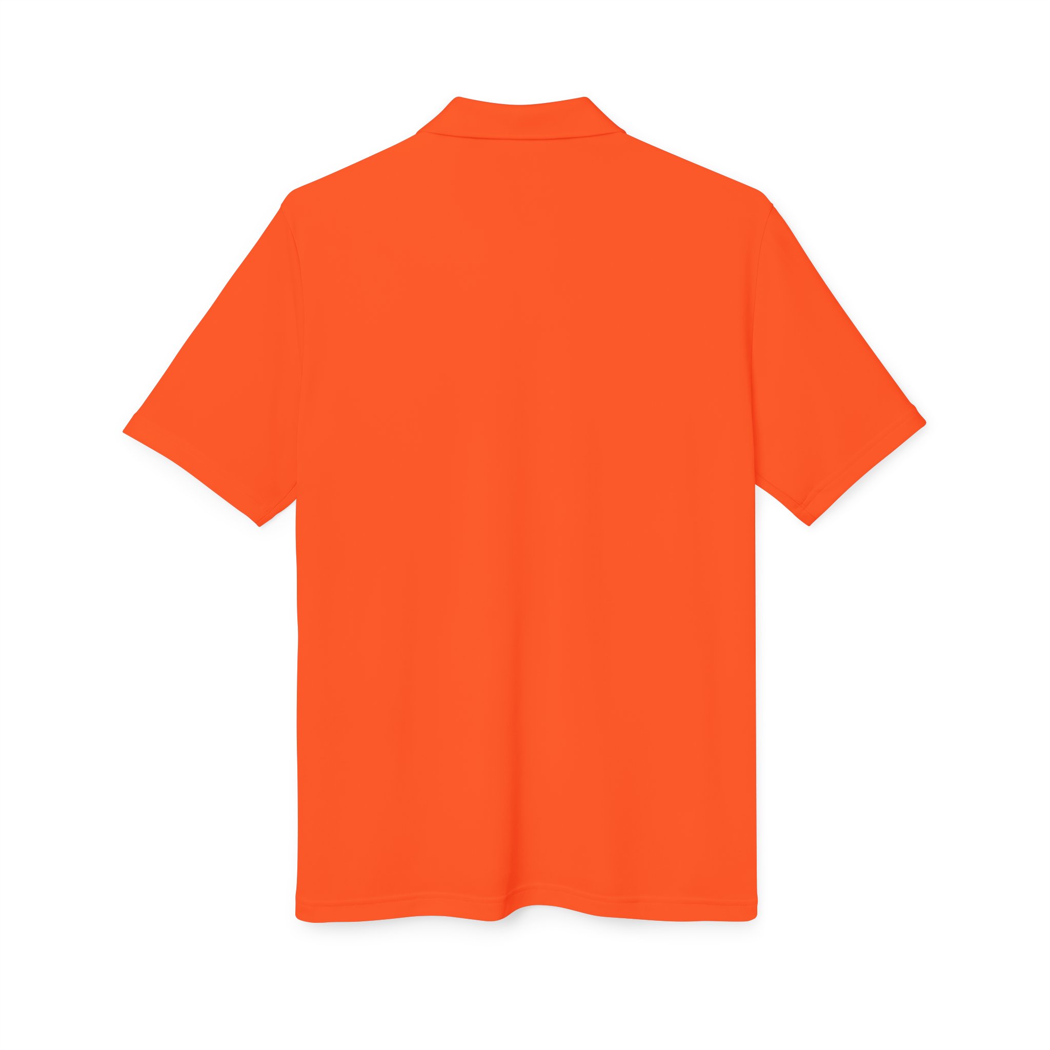 performance polo — high‑visibility orange with subtle white logo performance polo — high‑visibility orange with subtle white logo