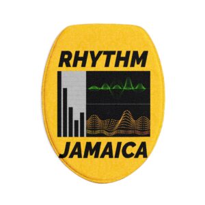rhythm jamaica bath mat set — 3 piece yellow reggae music bathroom rugs