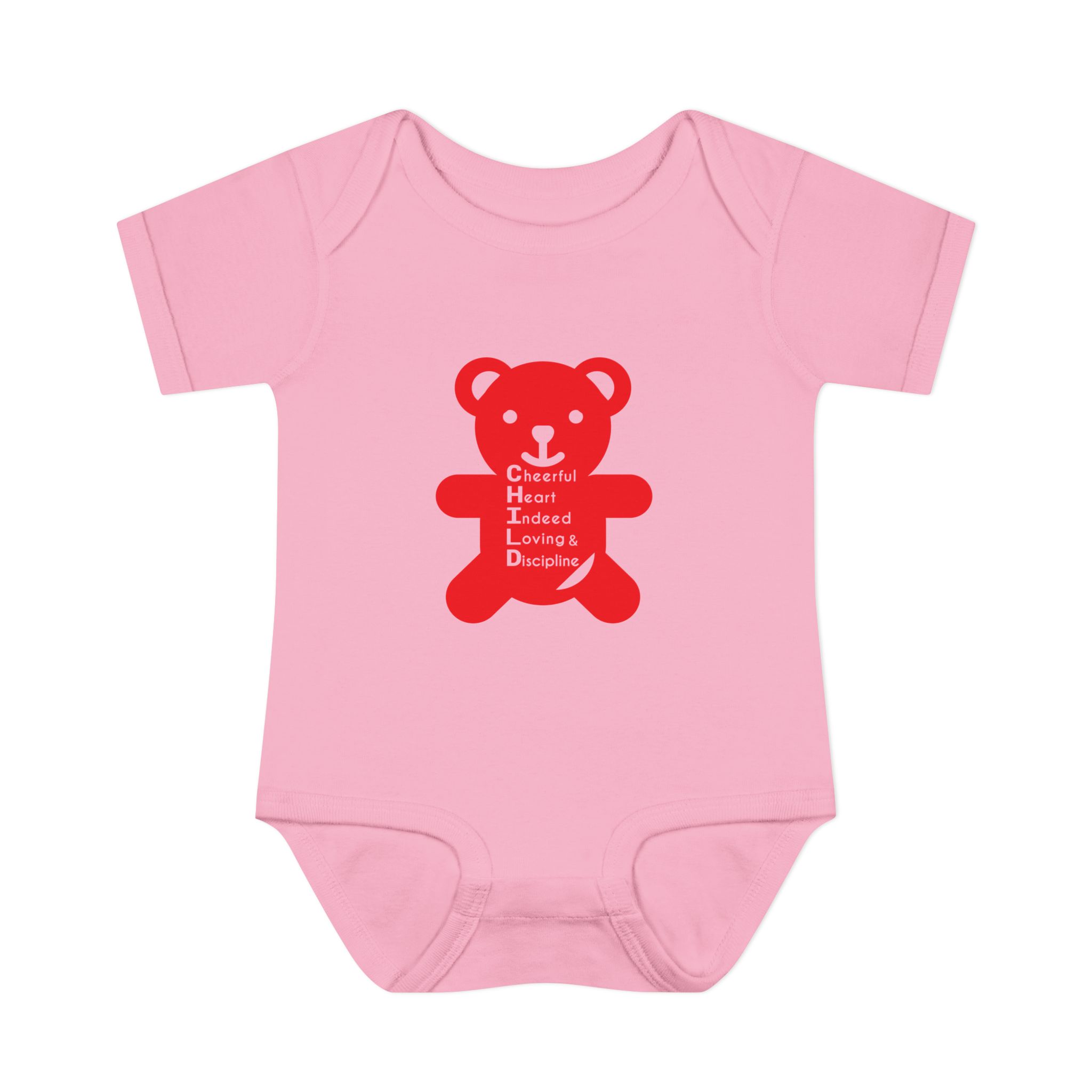 baby bodysuit — red teddy 'child graphic' infant onesie baby bodysuit — red teddy 'child graphic' infant onesie