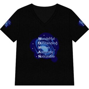 mother acrostic v neck tee — "wonderful outstanding mother authentic noticeable"