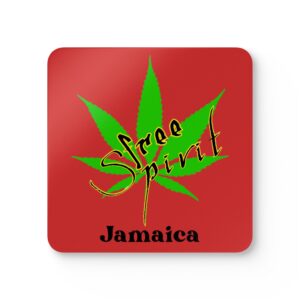 cork coaster set — 'free spirit' jamaica leaf drink coasters (4 pack)