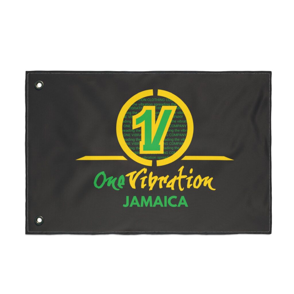 one vibration jamaica flag — double sided garden/patio banner
