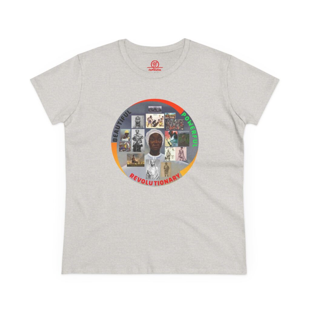 revolutionary icons collage women's tee — our veneration graphic