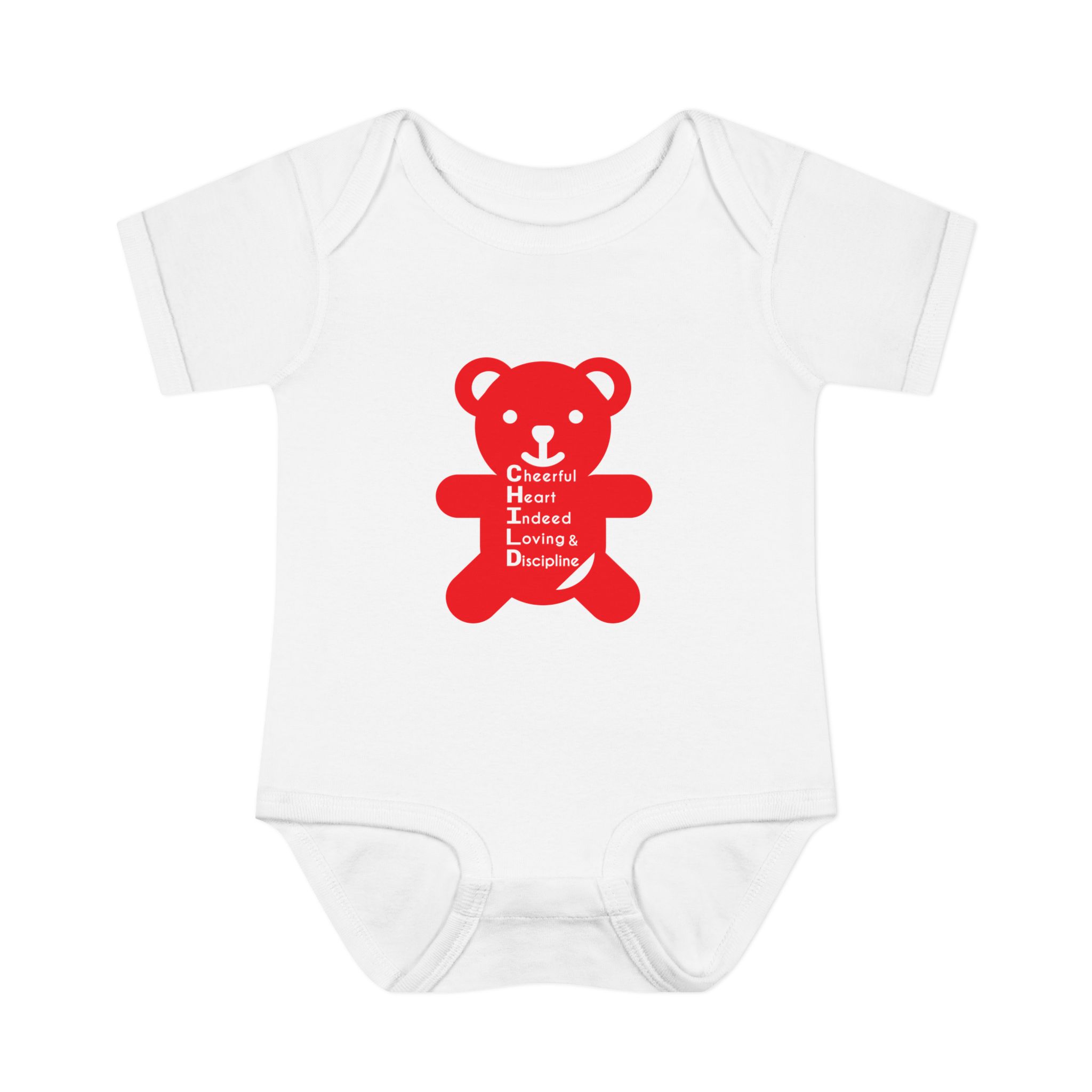 baby bodysuit — red teddy 'child graphic' infant onesie baby bodysuit — red teddy 'child graphic' infant onesie