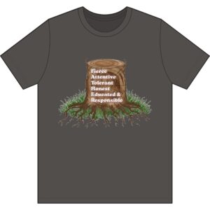 Home father graphic tee — "fierce, attentive, tolerant, honest, educated & responsible"