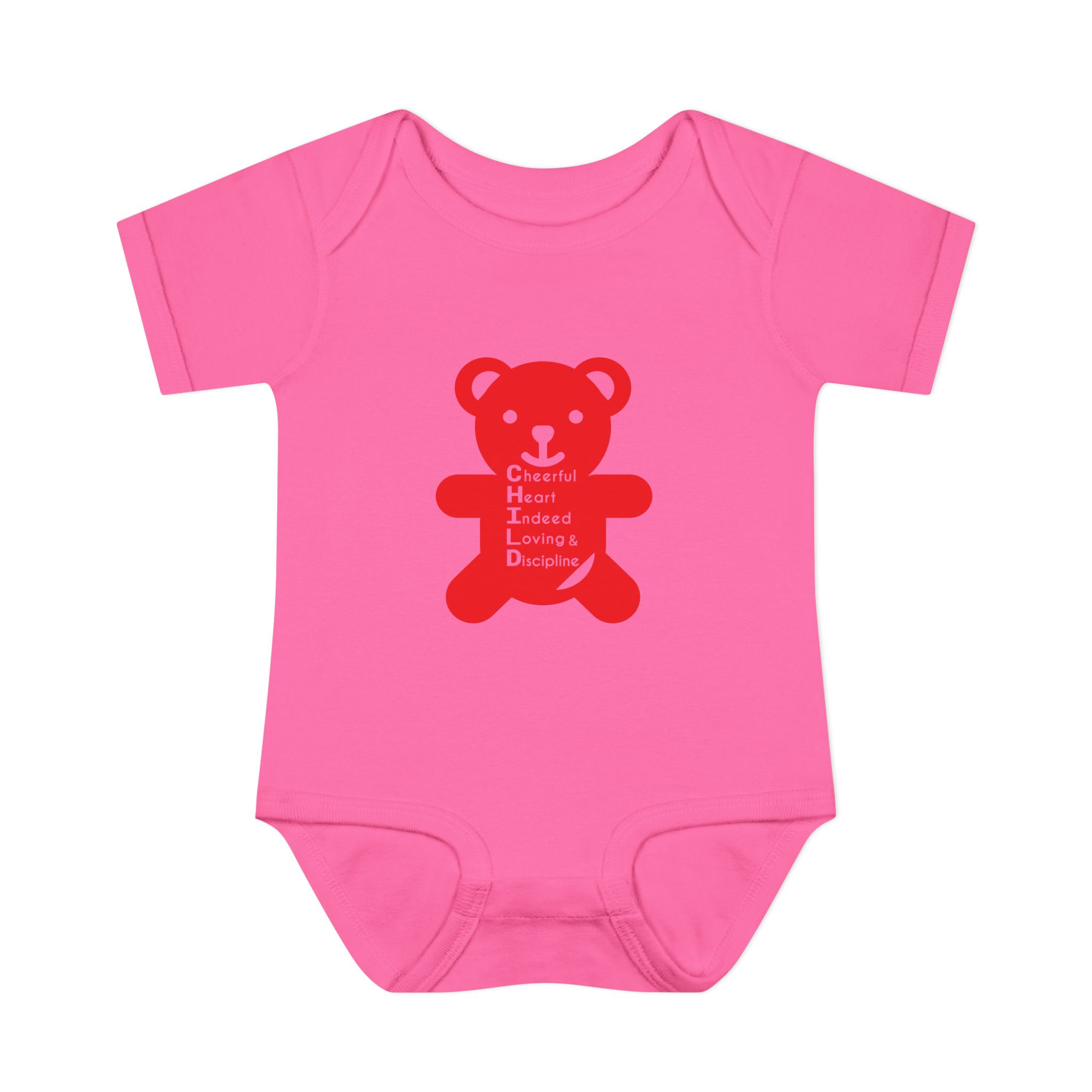 baby bodysuit — red teddy 'child graphic' infant onesie baby bodysuit — red teddy 'child graphic' infant onesie