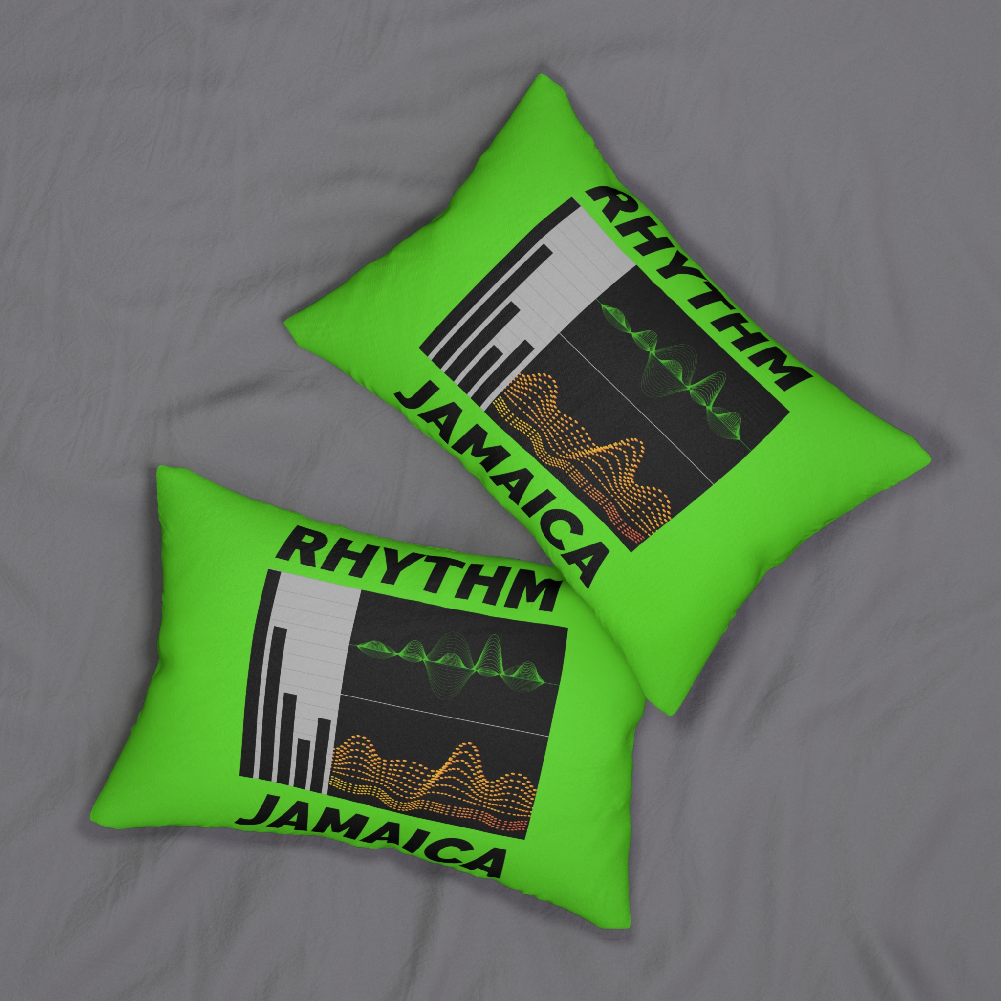 rhythm jamaica lumbar pillow — reggae wave music graphic cushion rhythm jamaica lumbar pillow — reggae wave music graphic cushion
