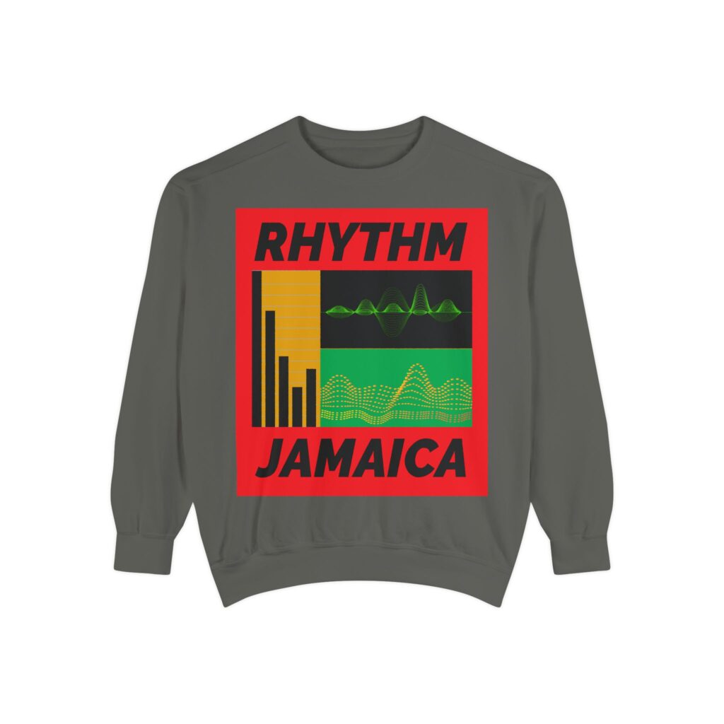 rhythm jamaica sweatshirt — reggae vibe graphic crewneck