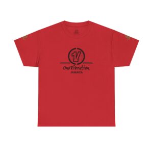 one vibration logo tee — jamaica reggae inspired red t shirt