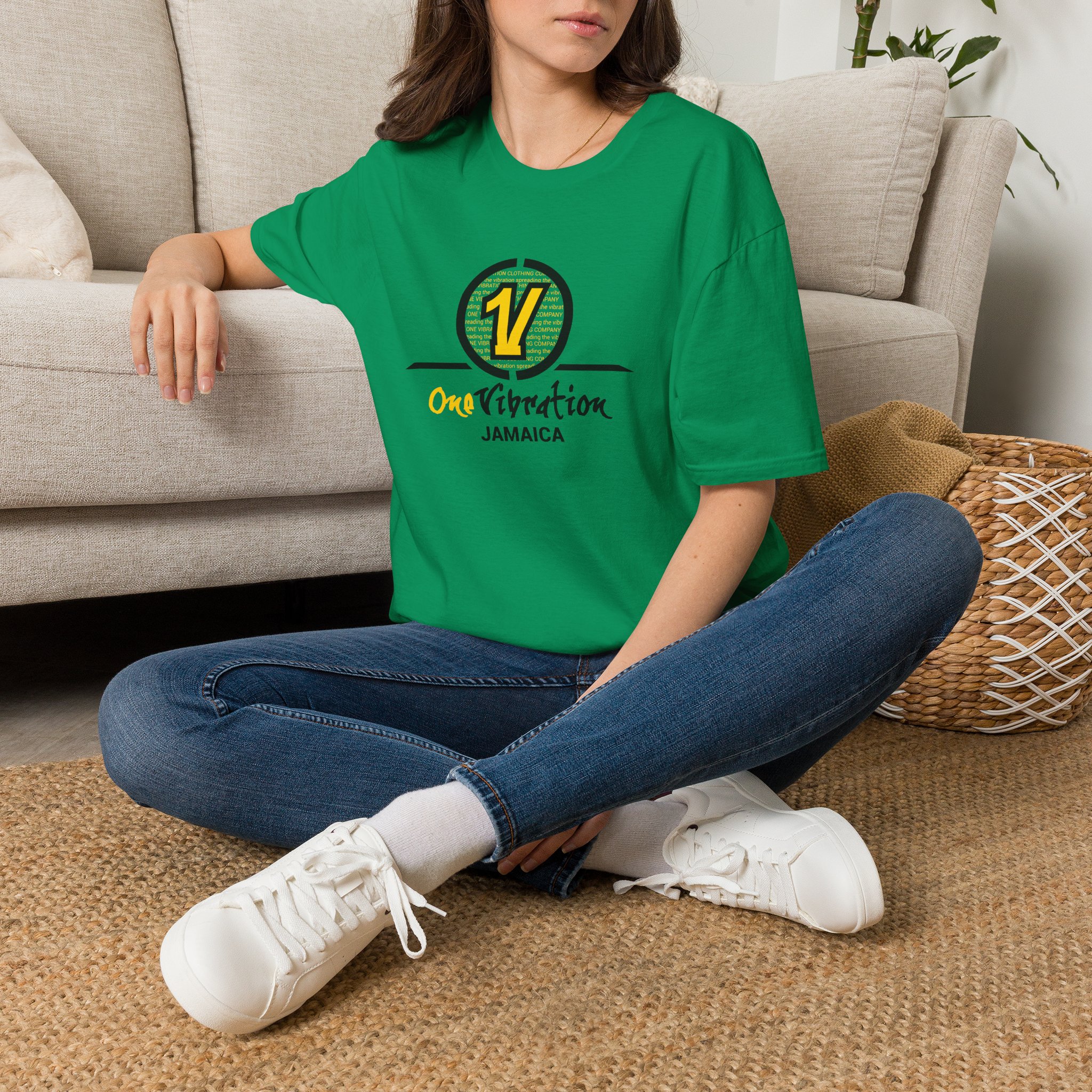 one vibration jamaica logo t shirt — reggae vibes green tee one vibration jamaica logo t shirt — reggae vibes green tee