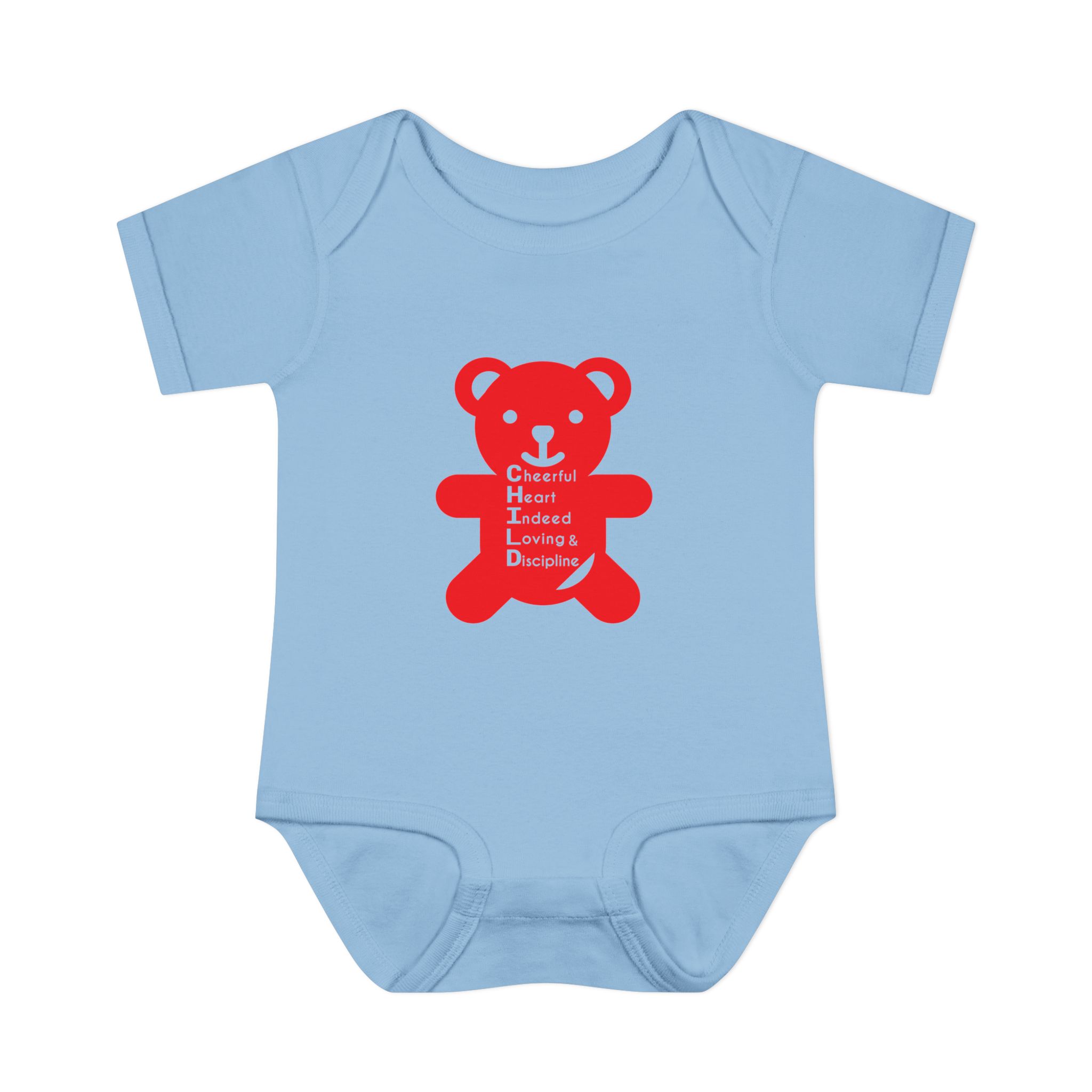 baby bodysuit — red teddy 'child graphic' infant onesie baby bodysuit — red teddy 'child graphic' infant onesie