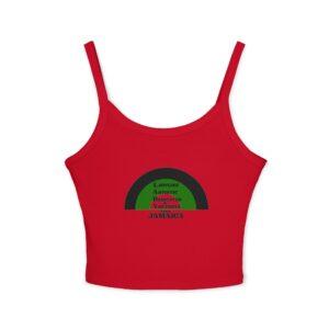 jamaica vibes crop tank — reggae rainbow spaghetti strap top