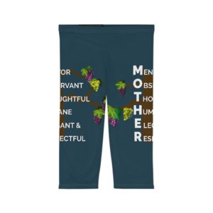 Home mother definition capri leggings — floral grape vine mother’s day gift