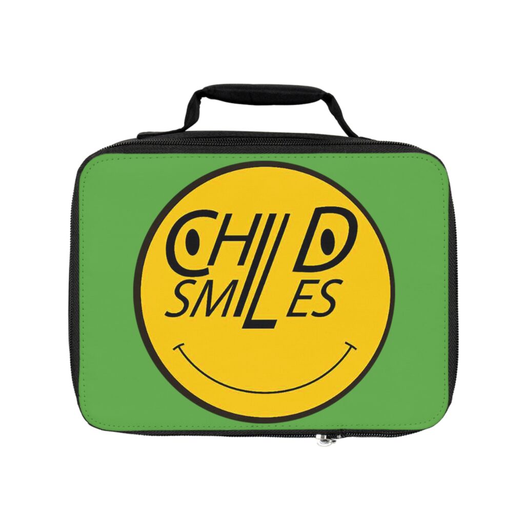 child smiles lunch bag — cute kids insulated lunchbox with smiley logo
