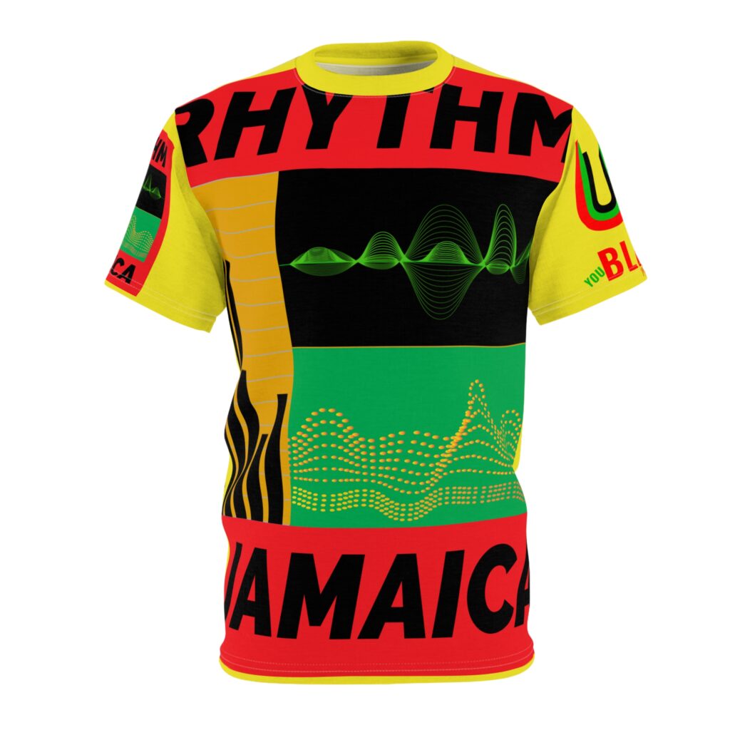 jamaica rhythm all over print tee
