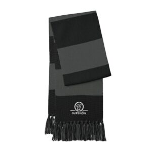 embroidered spectator scarf — striped team fan scarf with fringe