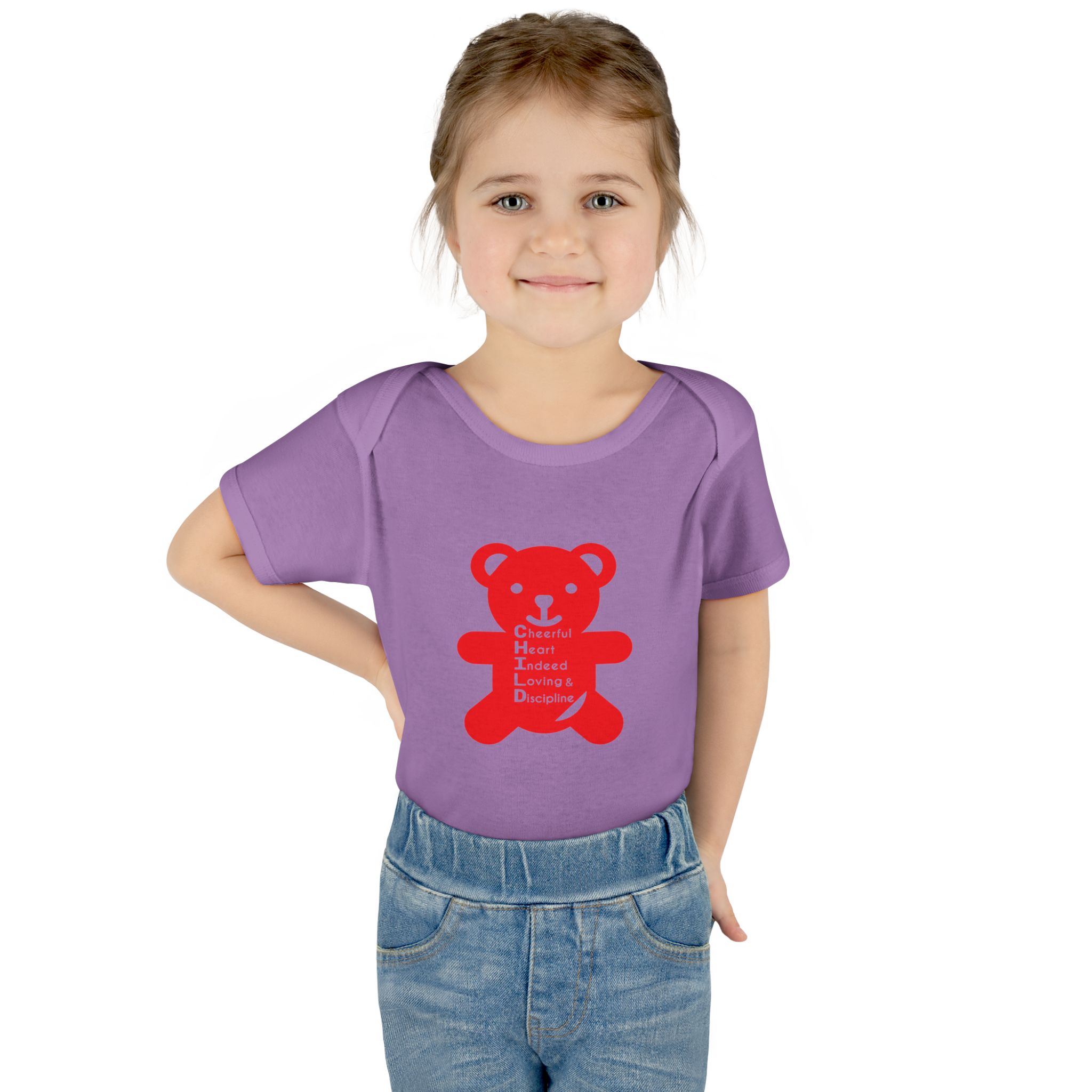 baby bodysuit — red teddy 'child graphic' infant onesie baby bodysuit — red teddy 'child graphic' infant onesie