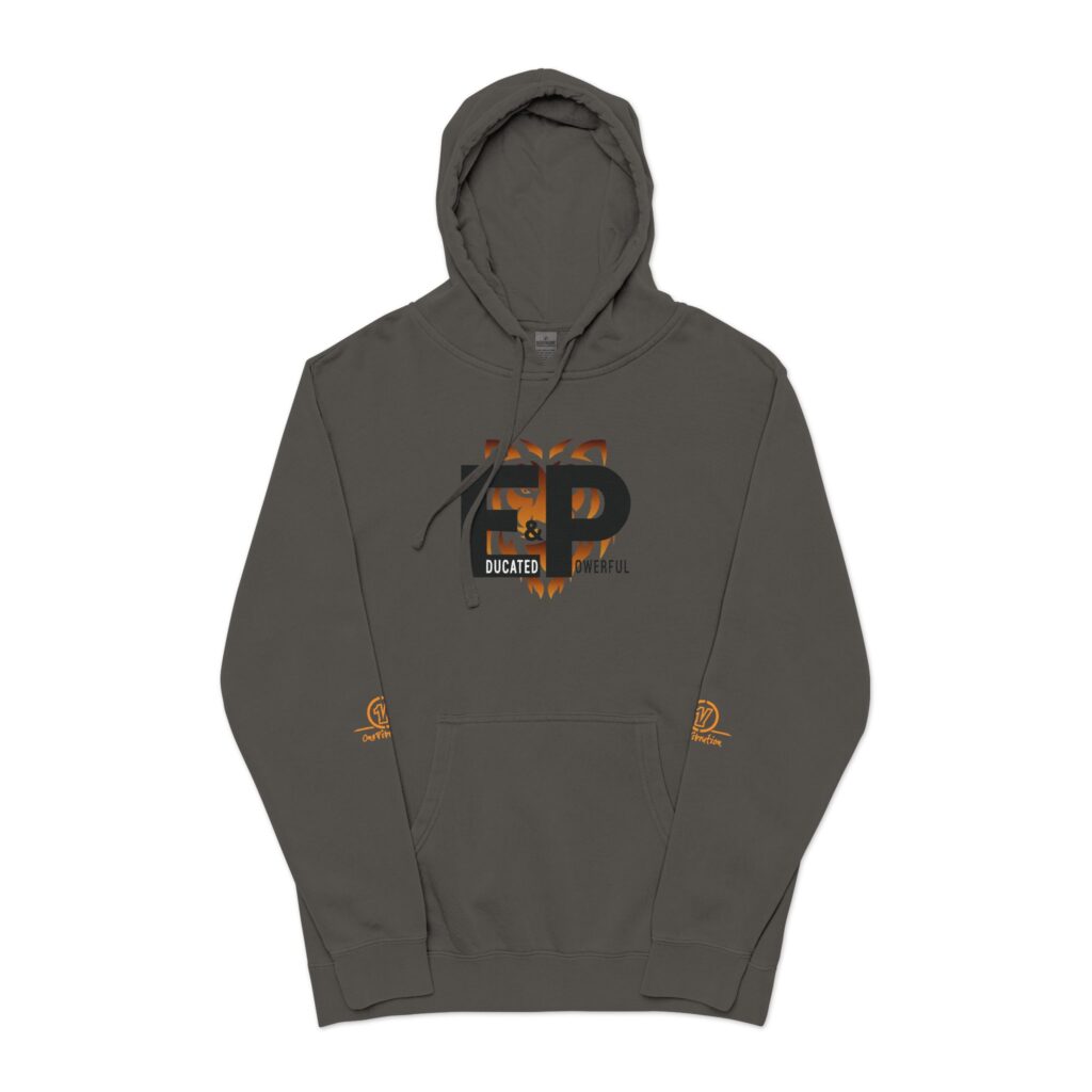 pigment dyed hoodie — retro flame 'ep' graphic streetwear