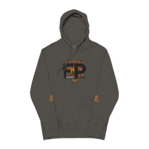 Home pigment dyed hoodie — retro flame 'ep' graphic streetwear
