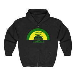 Home jamaica vibes full zip hoodie — rastafarian green yellow graphic zip up