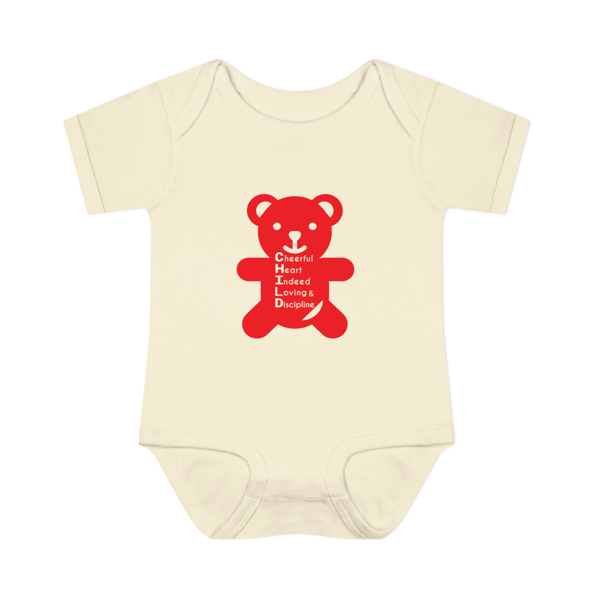 baby bodysuit — red teddy 'child graphic' infant onesie baby bodysuit — red teddy 'child graphic' infant onesie