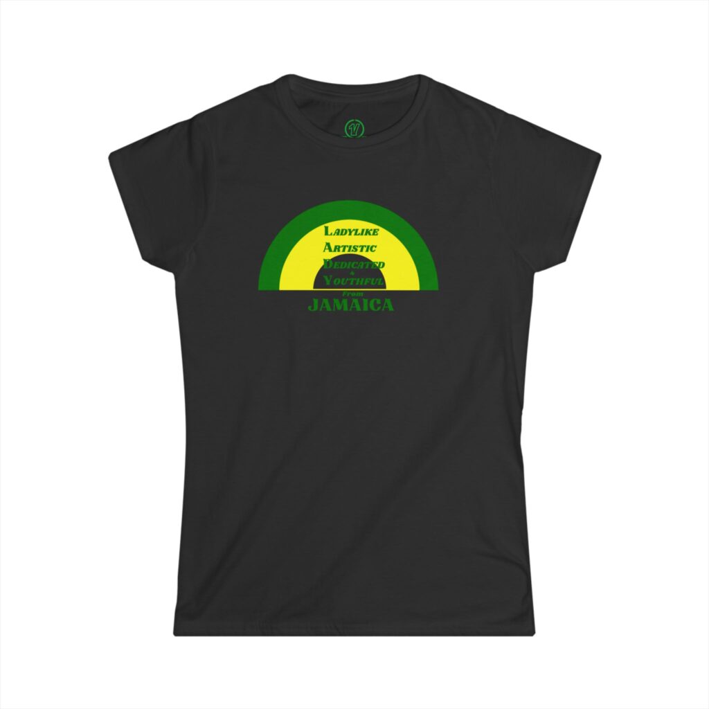 jamaica reggae rainbow tee – "lively artistic" graphic women's t shirt