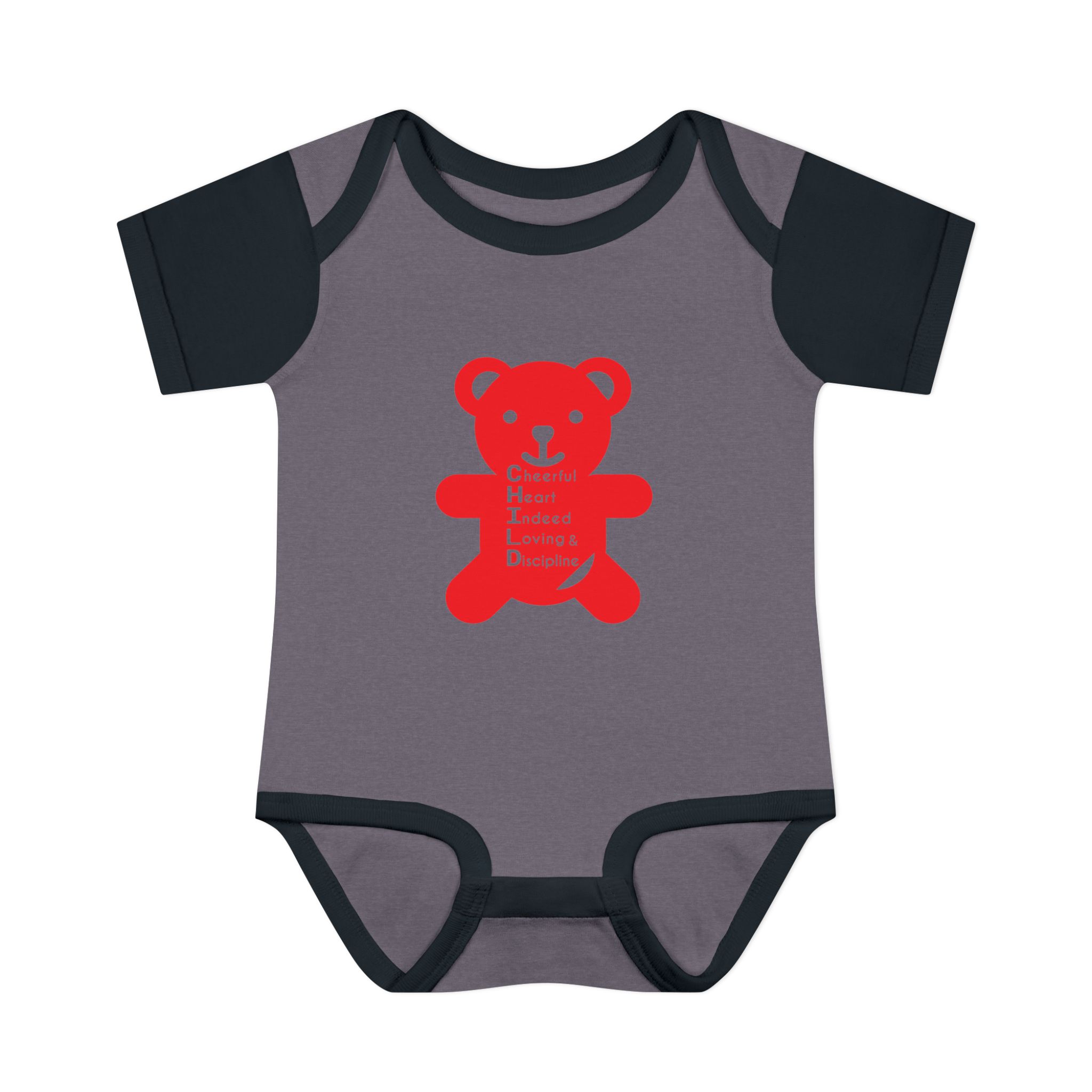 baby bodysuit — red teddy 'child graphic' infant onesie baby bodysuit — red teddy 'child graphic' infant onesie
